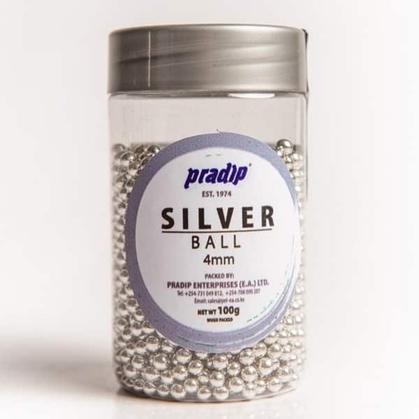 Silver ball 4mm cake decorations